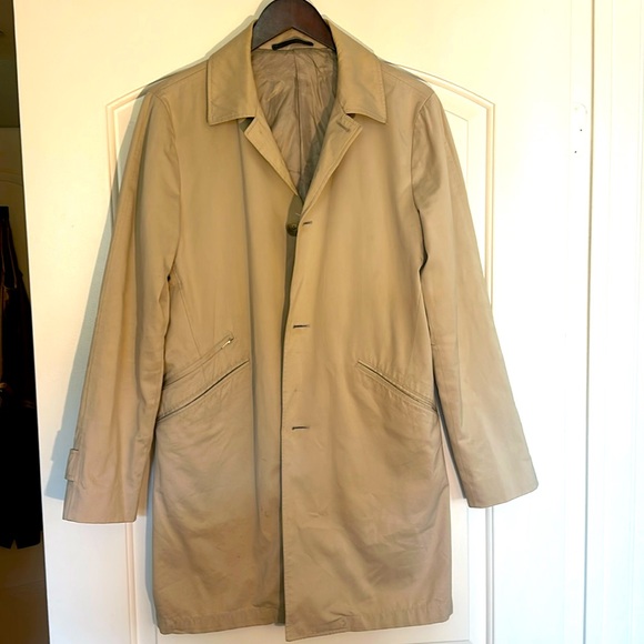 Men’s Theory Khaki Trench Raincoat - Excellent Condition - FREE SHIPPING - Picture 1 of 4
